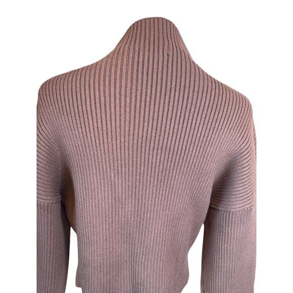 2/$30 ZARA Basic Small Ribbed Mock Neck Deep Taupe/Mauve Sweater - Picture 10 of 15